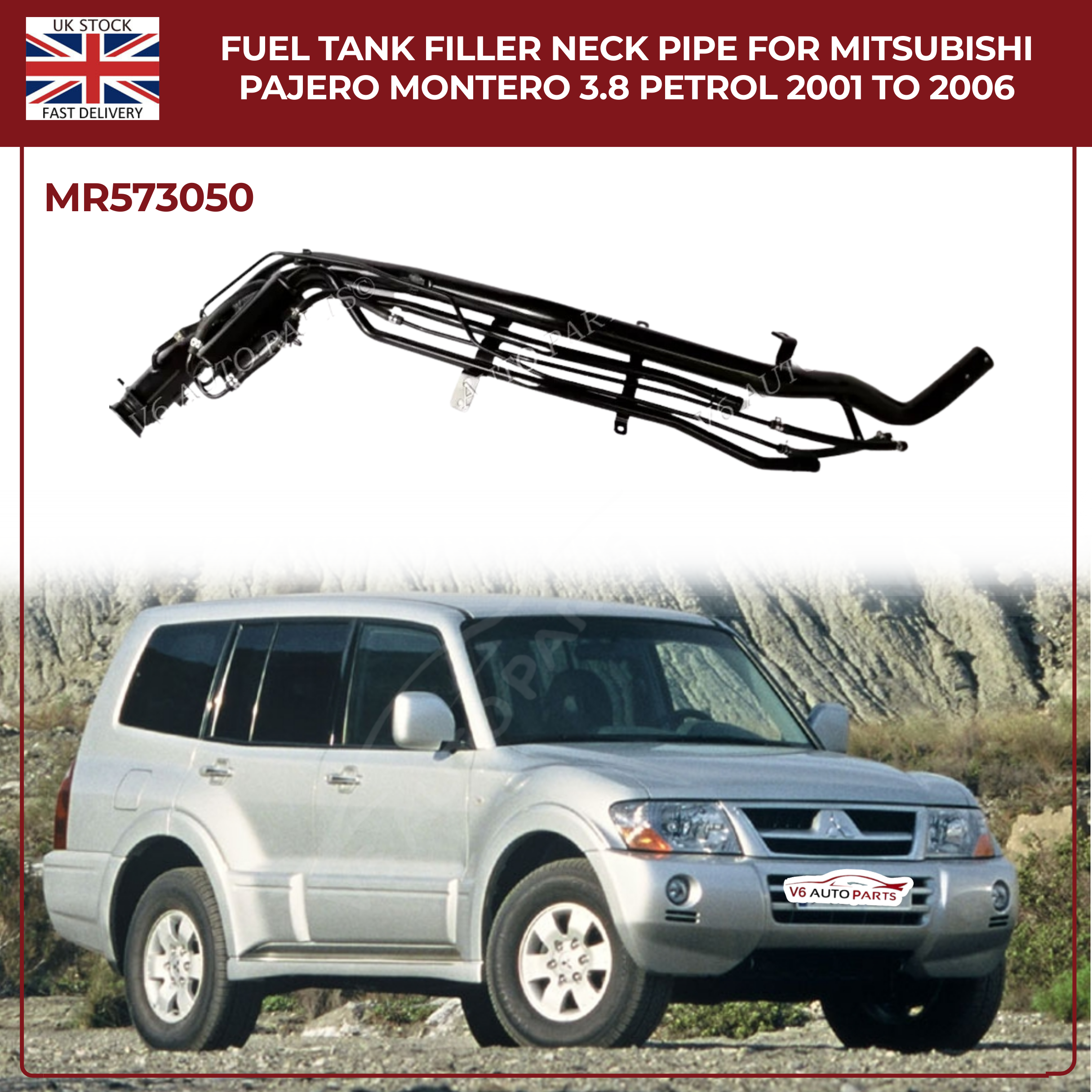 2002–2006 MITSUBISHI PAJERO MONTERO 3,5 3,8 V6 BENZIN-KRAFTSTOFF-FÜLLHALSROHR