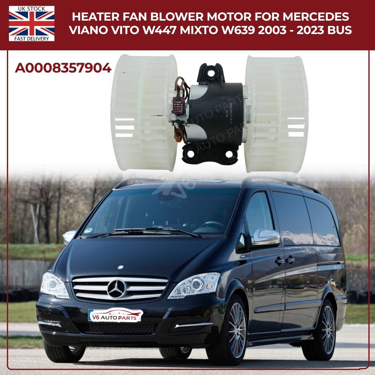 Heater Fan Blower Motor For Mercedes Viano Vito W447 Mixto W639 (2003 - 2023) Bus