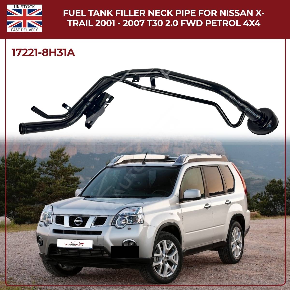 Fuel Tank Filler Neck Pipe – Fits 2002–2007 Nissan X-Trail T30 2.0 / 2.5 Petrol FWD & AWD | OE-Spec Replacement 17221-8H31A
