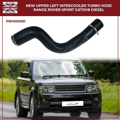 Range Rover Sport 3.6 TDV8 Intercooler Turbo Hose – Upper Left (PNH500361, Diesel OE Replacement)