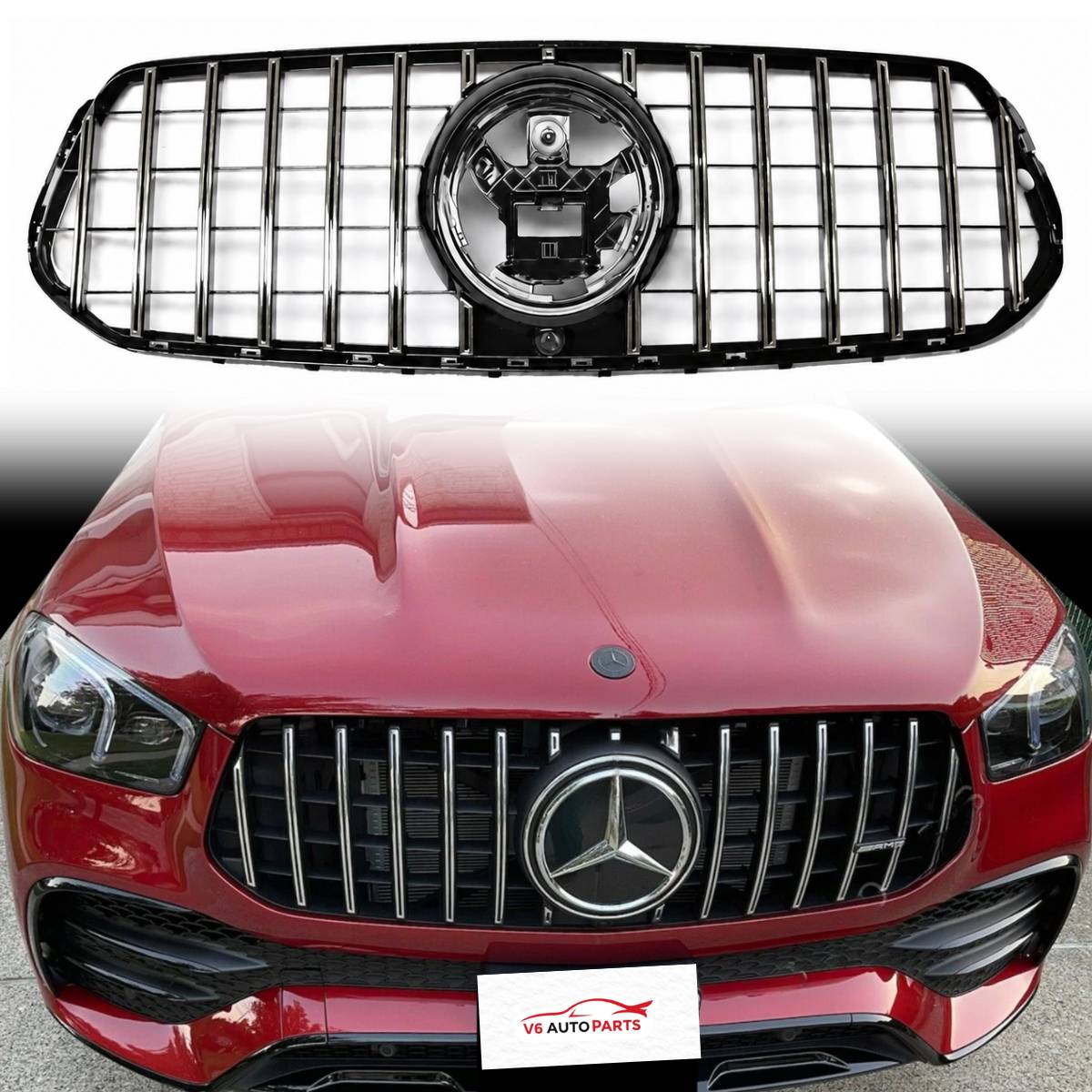 Chrome Panamericana AMG Front Bumper Grille – Mercedes GLE W167 (2019–2023) GLE500