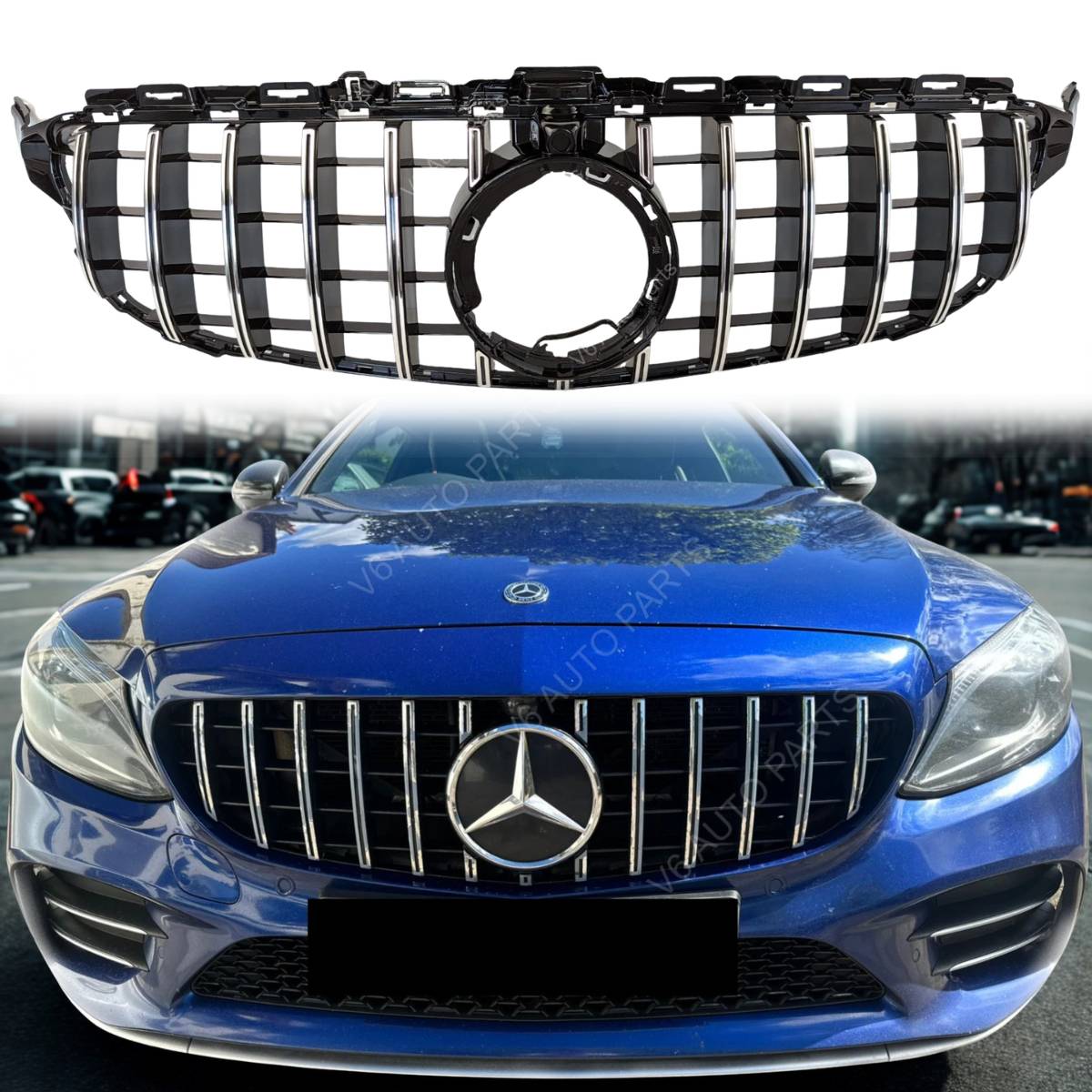 Mercedes‑Benz C‑Class C205 C300 GT Front Bumper Grille (2018‑2020) | AMG C43 Panamericana Style