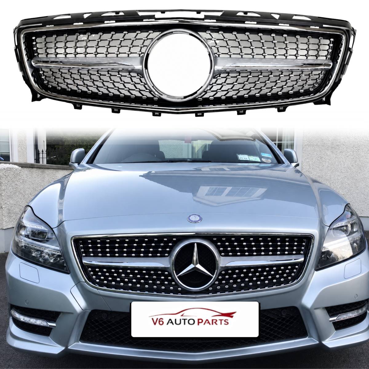For Mercedes-Benz CLS-Class W218 Front Bumper Grille – Pre-Facelift 2011‑2014 (Fits CLS350, CLS500, CLS550, CLS400, CLS53)