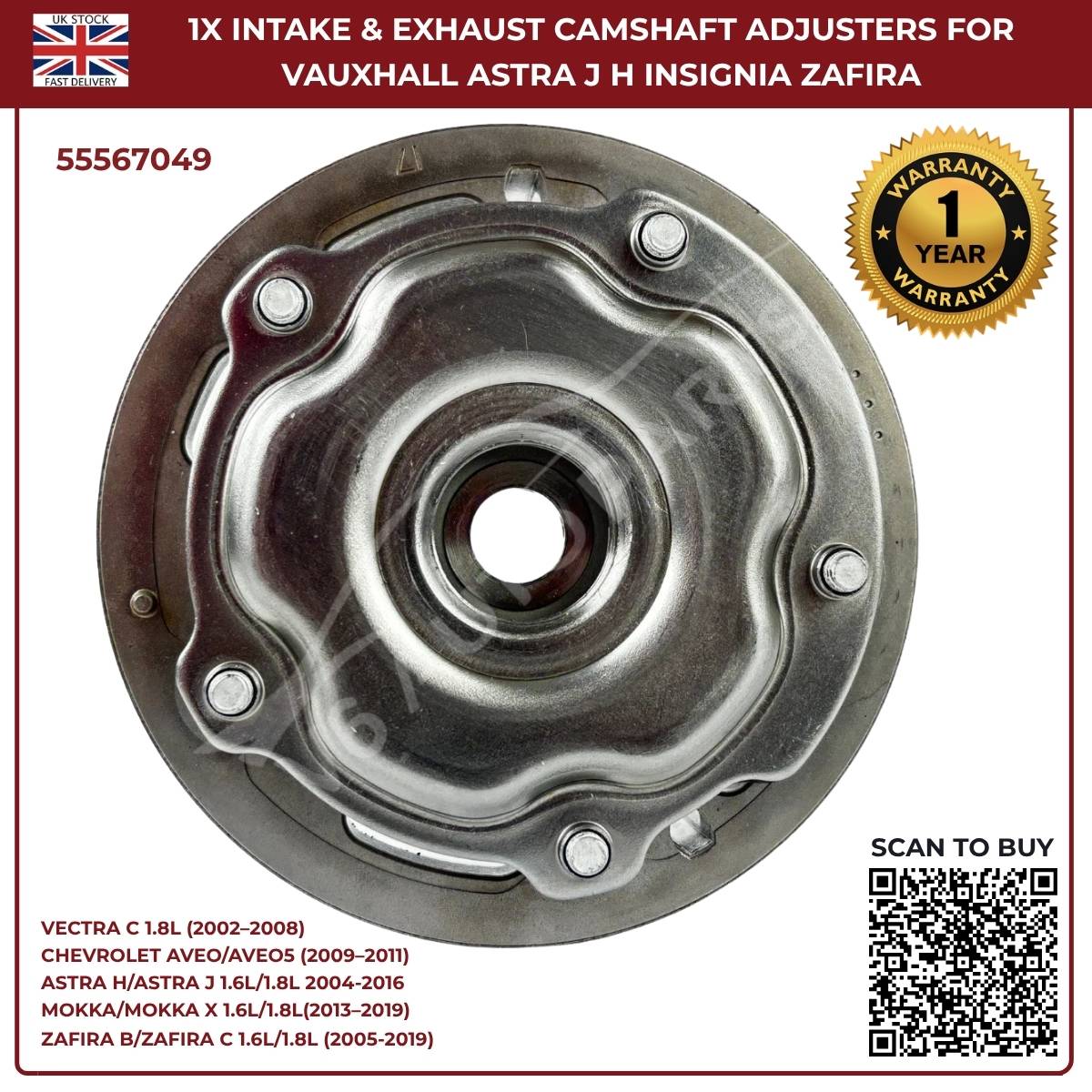 Camshaft Gear & Timing Adjuster 55567049 for Vauxhall Vectra C 1.8 (2002–2008)