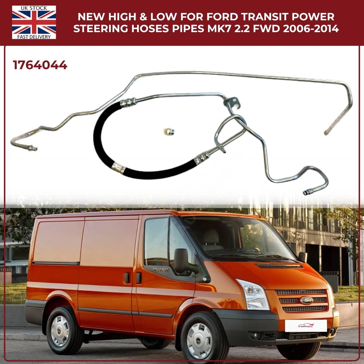 Ford Transit MK7 Power Steering Hoses (High & Low) 2.2 FWD 2006–2014