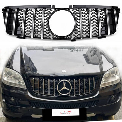 For Mercedes W164 ML-Class Front Bumper Chrome Sport Grille (2005–2008, ML550)