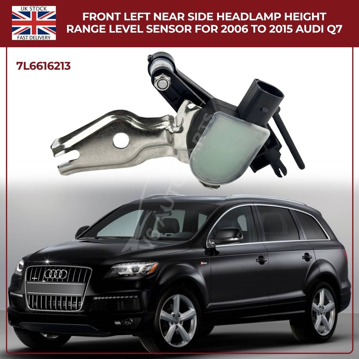 Audi Q7 (4L) 2006–2015 Front Left Headlight Level Sensor with Linkage – OEM 7L6616213