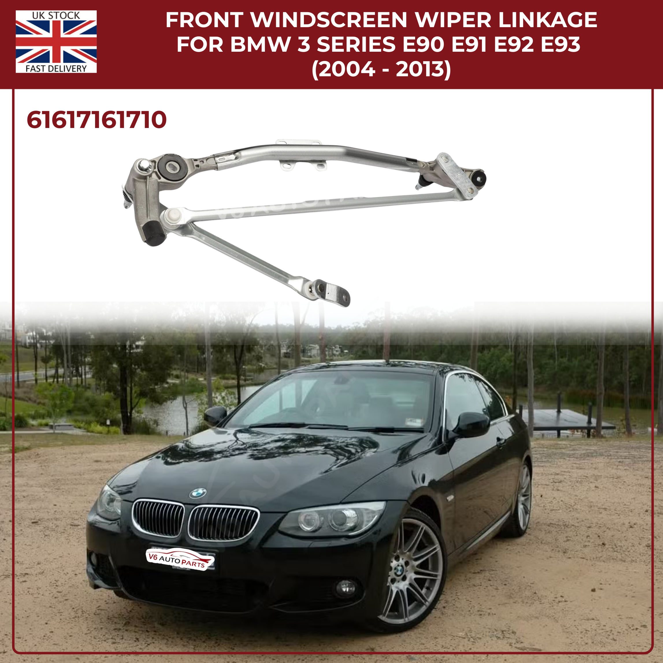 Windshield Wiper Linkage Front Side for BMW 3 Series E90 E91 E92 E93