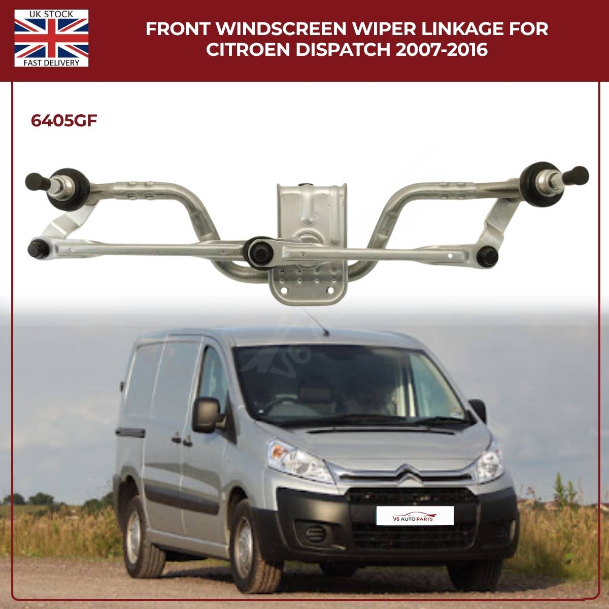 Front Wiper Linkage for Citroen Dispatch / Peugeot Expert / Fiat Scudo (2007–2016) – Direct Fit Replacement