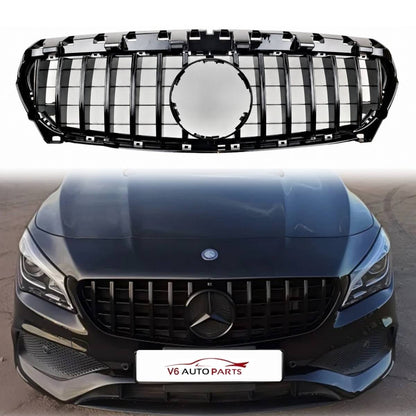 Frontstoßstange, glänzend schwarzer GT-Grill für Mercedes-Benz CLA-Klasse X117 Cla200 vor dem Facelift Panamericana 2013–2017 