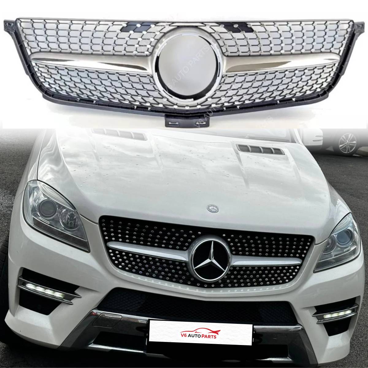 116S Frontstoßstangengitter mit Diamantgitter für 2012–2015 BENZ W166 M-Klasse ML300 320 400 Kombi 