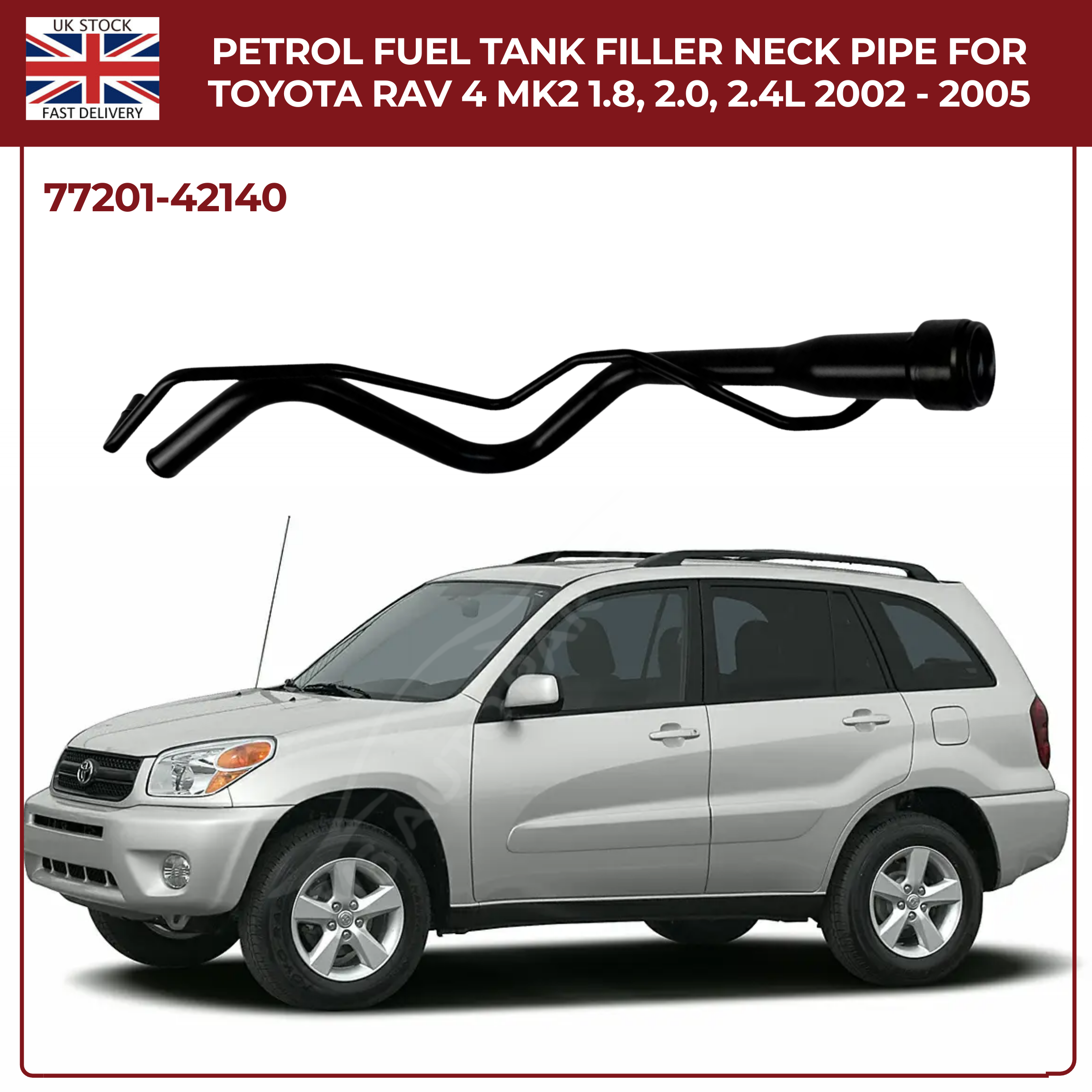 PETROL FUEL TANK FILLER NECK PIPE FOR TOYOTA RAV 4 MK2 1.8,2.0,2.4L 2002 - 2005