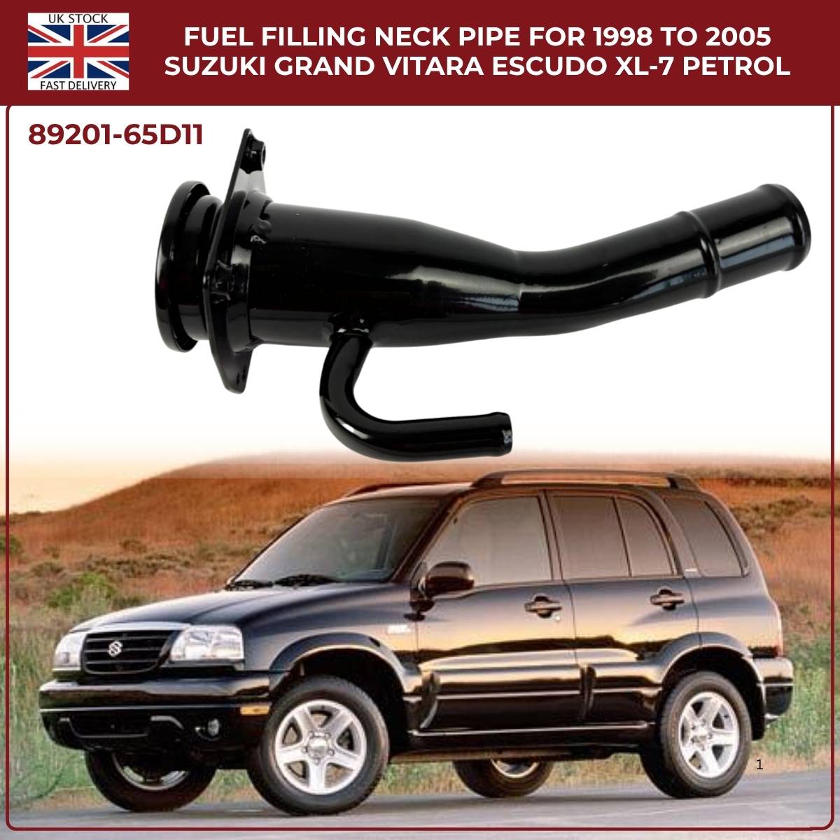 Fuel Tank Filler Neck Pipe For  Suzuki Grand Vitara I (1998–2005, Petrol, FT/HT) | Part 89201-65D11