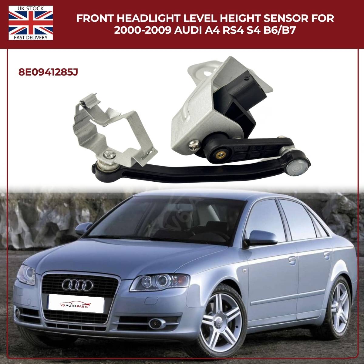 Front Left/Right Headlight Level Height Sensor for Audi A4 B6 B7 RS4 – OEM 8E0941285J