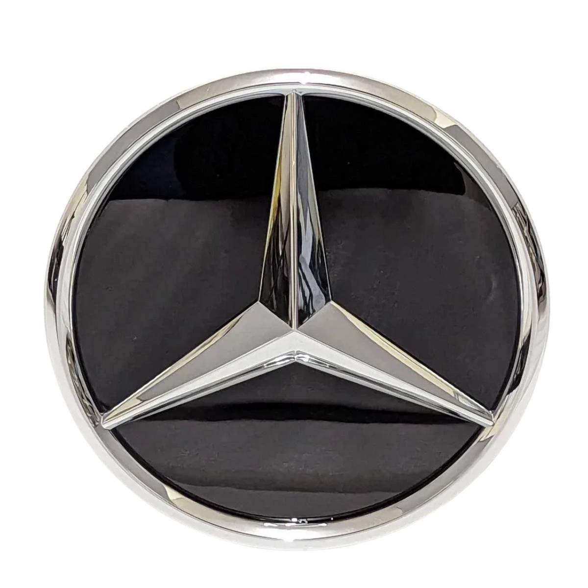 Mercedes Front Grille Emblem – Chrome 3D Star Flat Badge (A220, E250, CLA, S, C, B‑Class)