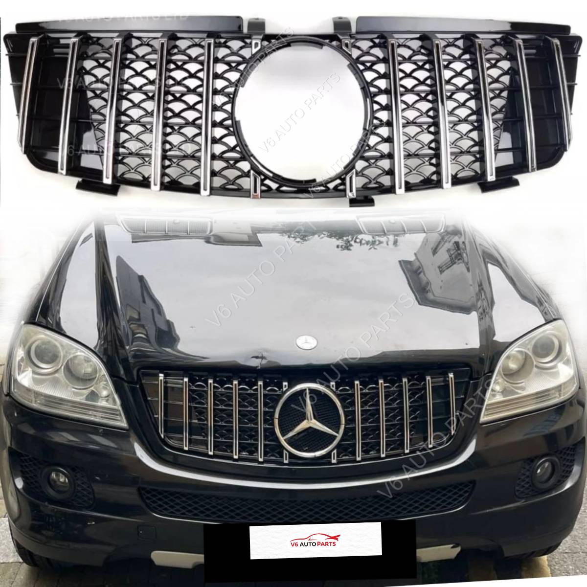 Frontstoßstangengrill für Mercedes Benz M-Klasse 2005 bis 2008 W164 ML320 350 550 GT 