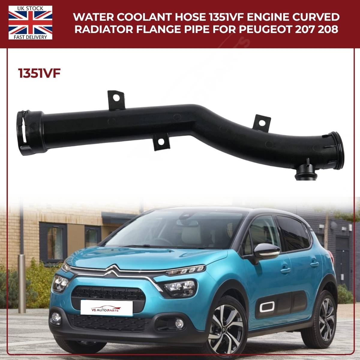 Water Coolant Hose  1351VF – Rear Right Engine Radiator Pipe for Peugeot & Citroën