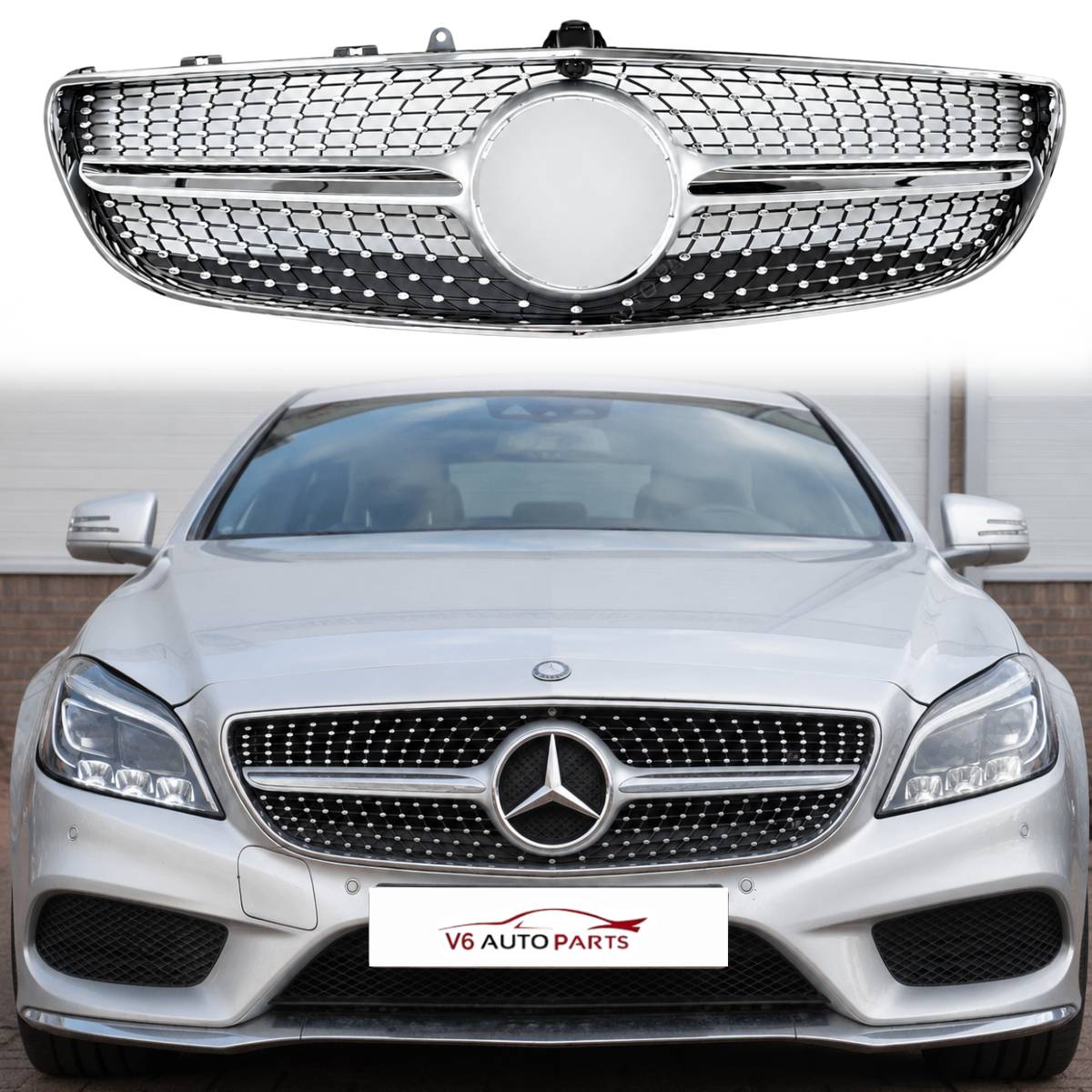 For Mercedes CLS-Class C218 Coupe Front Bumper Grille – Fits CLS320, CLS350d, CLS53 (2014–2018 Facelift)