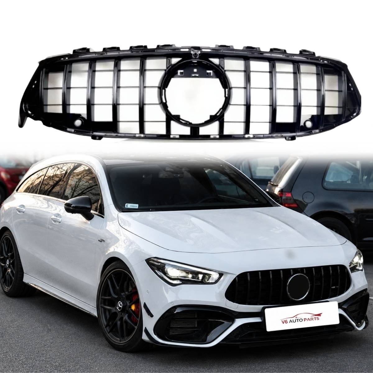 VORDERER KÜHLER GLÄNZEND SCHWARZ GT GRILL FÜR BENZ 2019 X118 W118 CLA-KLASSE CLA200 SHOOTING BRAKE FACELIFT