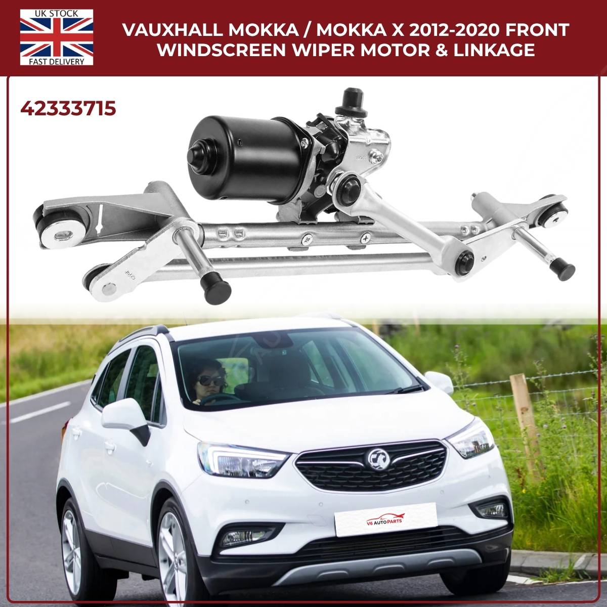 Front Windscreen Wiper Linkage & Motor For Opel Mokka / Mokka X 2013 - 2019 RHD