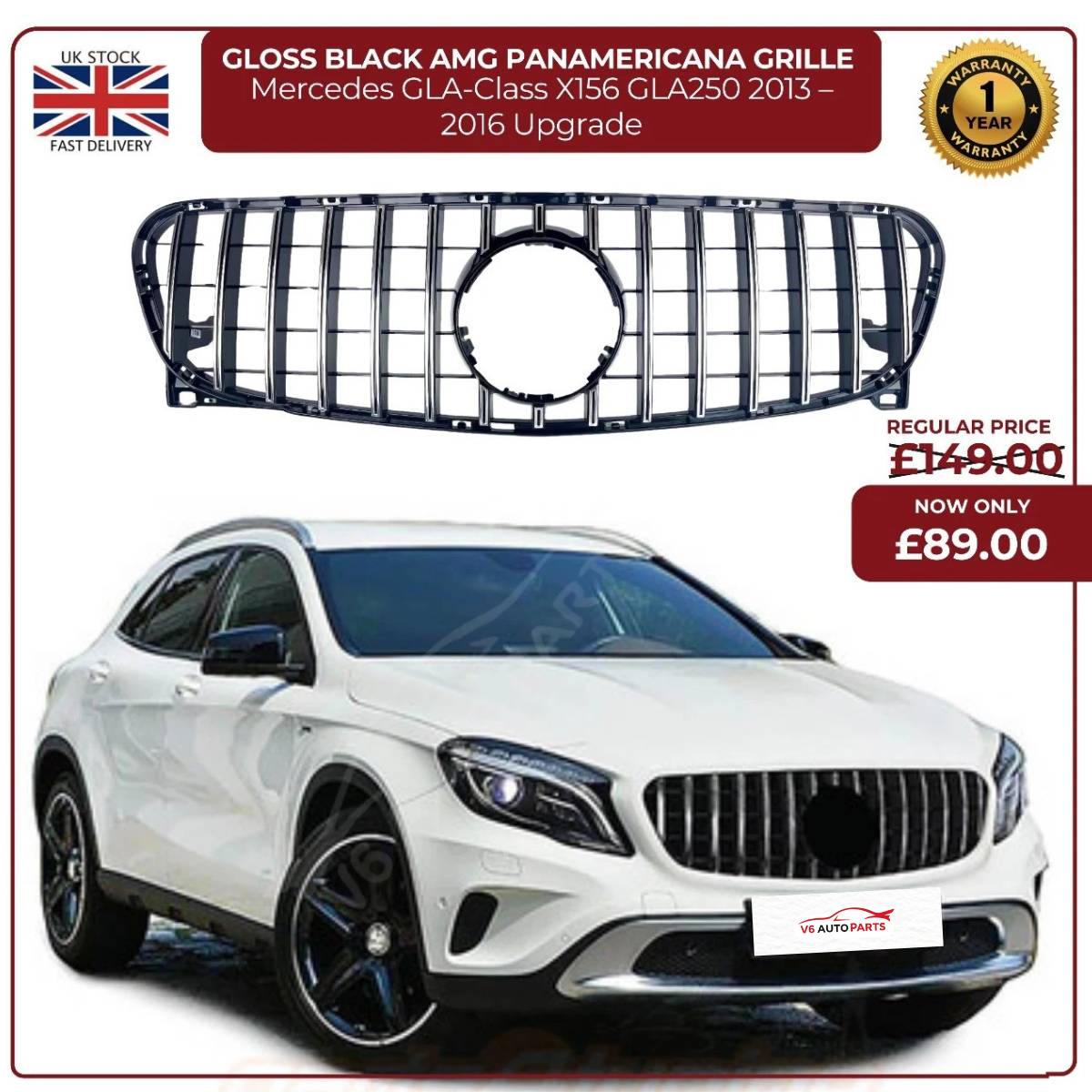Kühlergrill vorne für Mercedes Benz GLA-Klasse X156 AMG Panamericana 2013–2017