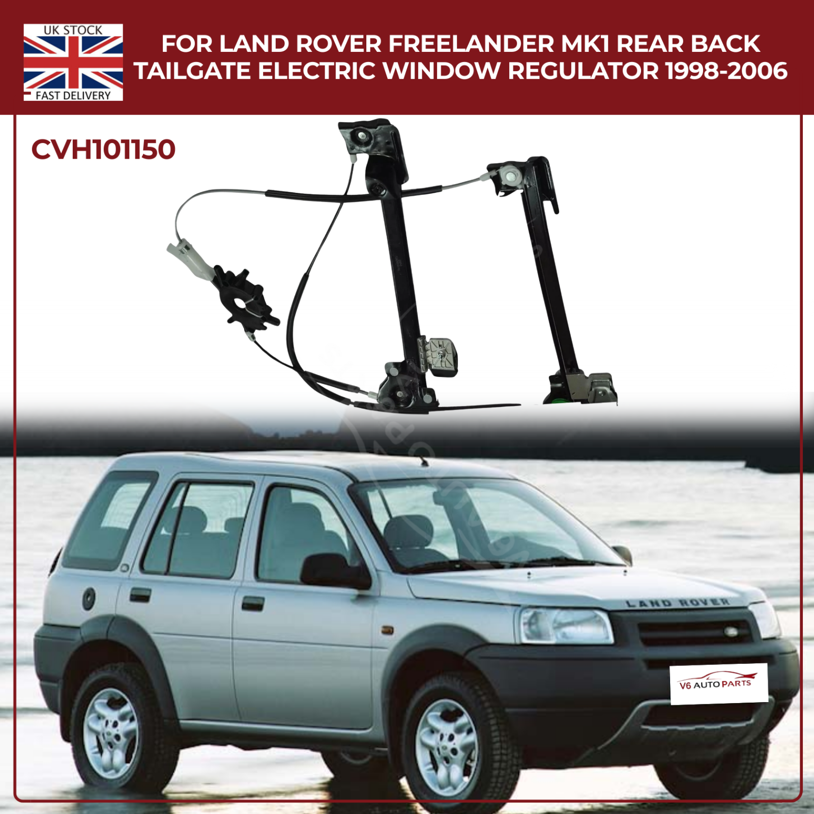Rear back Tailgate Electric Window Regulator For Land Rover Freelander MK1 98-06