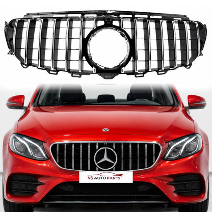 For  Mercedes-Benz E-Class A238 Front Bumper GT Panamericana Chrome Grille (2016–2021 | E250, E300, E400 | Avantgarde, Sport, AMG-Line)
