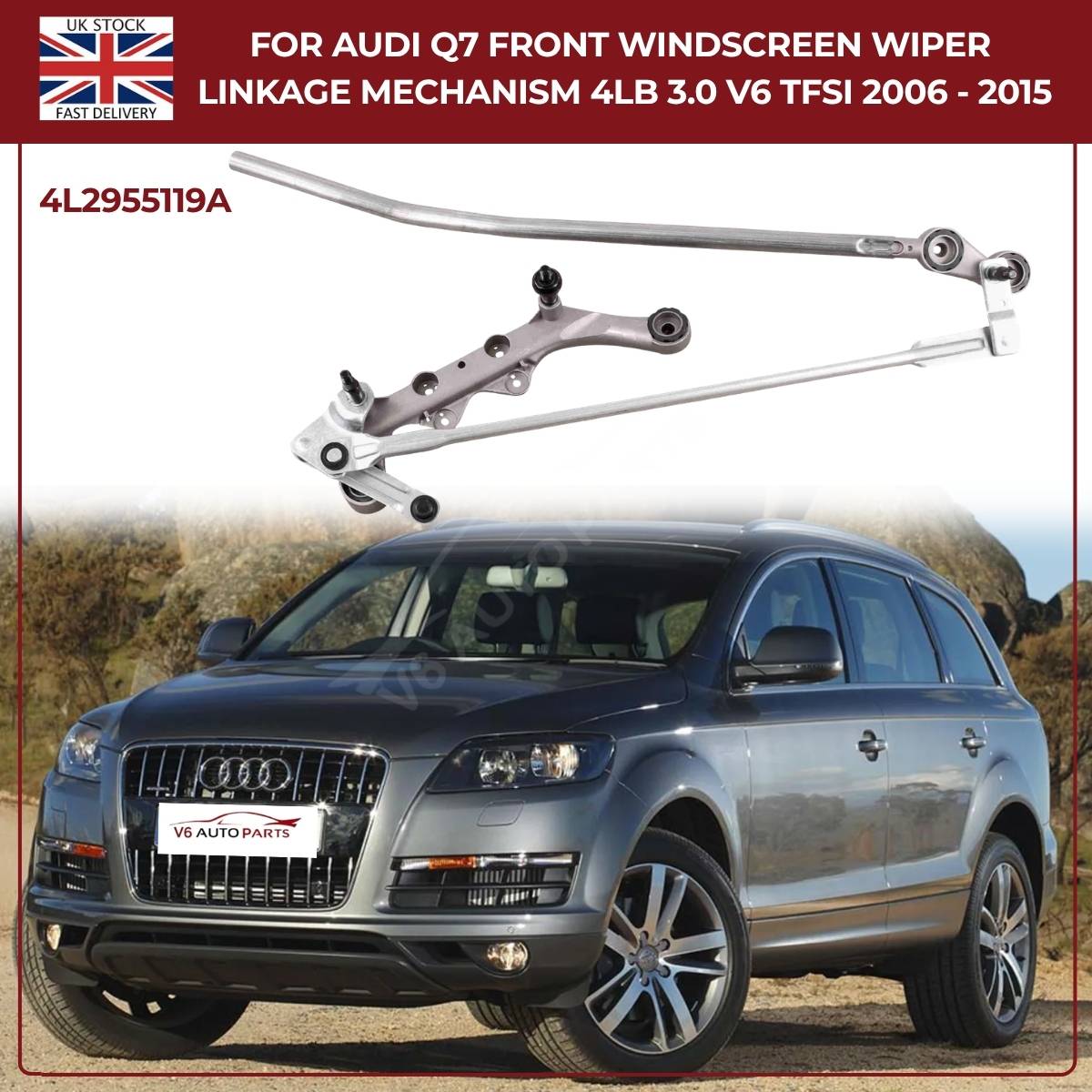 Front Windscreen Wiper Linkage  – Audi Q7 4L SUV (2006–2015) | 3.0 V6 TFSI | OEM 4L2955119A
