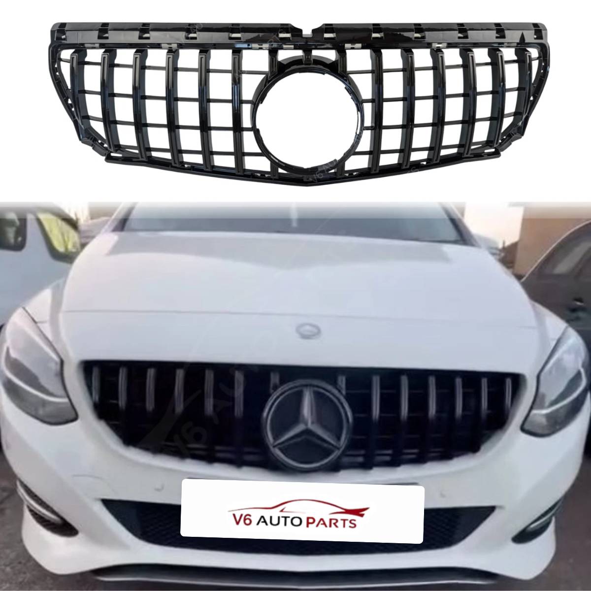 Mercedes-Benz B-Class W246 B200 GT Style Gloss Black Front Bumper Mesh Grille (2011–2014)