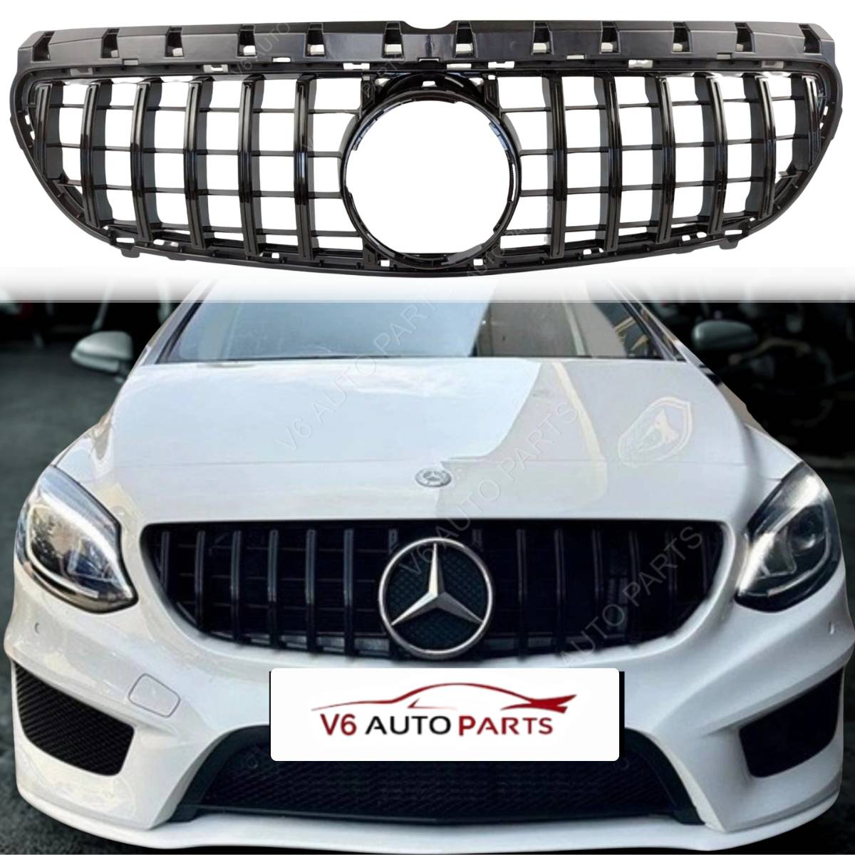 Front Radiator GT Panamericana Black Grille – Fits Mercedes Benz B-Class W246 B220d (2015–2018)