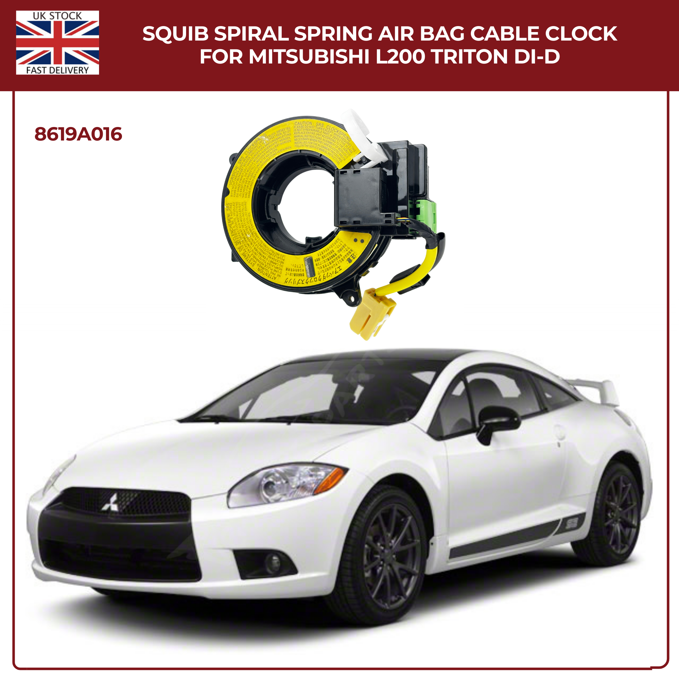 Squib Spiral Spring Air Bag Cable Clock For Mitsubishi L200 Triton DI-D