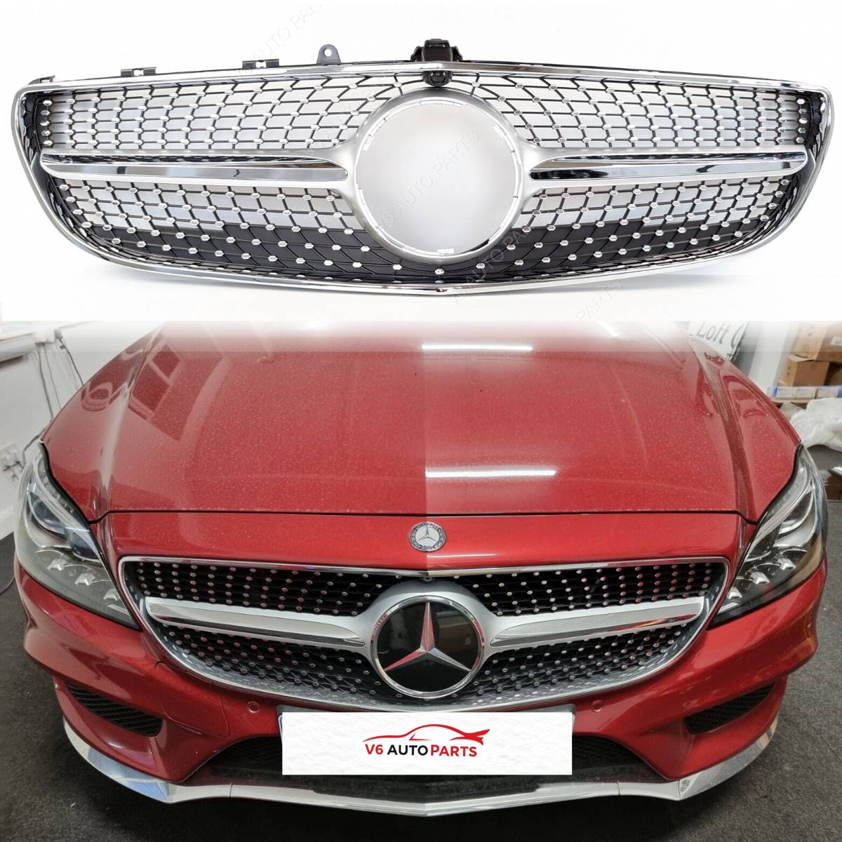 For Mercedes CLS-Class C218 Coupe Front Bumper Grille – Fits CLS320, CLS350d, CLS53 (2014–2018 Facelift)
