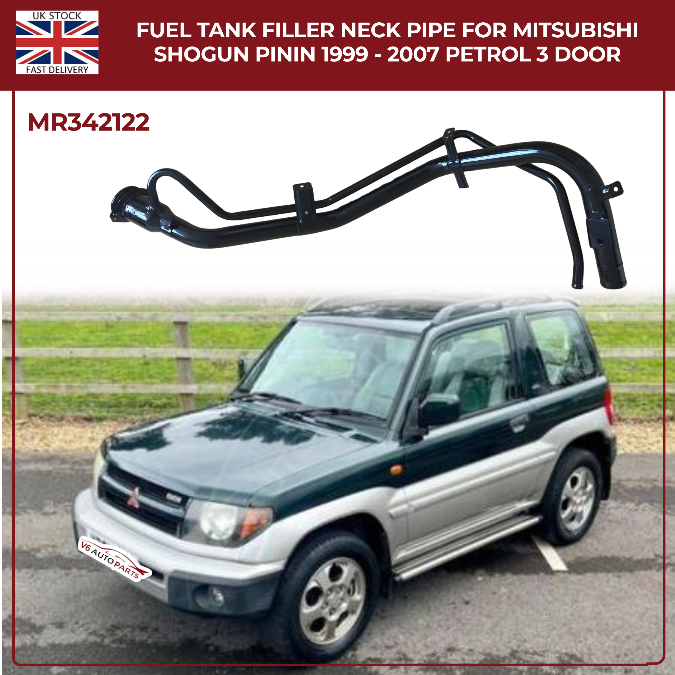 Fuel Tank Filler Neck Pipe For Mitsubishi Shogun Pinin 1999 - 2007 Petrol 3 DooR