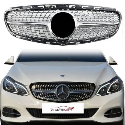 For Mercedes E‑Class W212 Diamond Front Grille – AMG Facelift E250 (2013–2016)