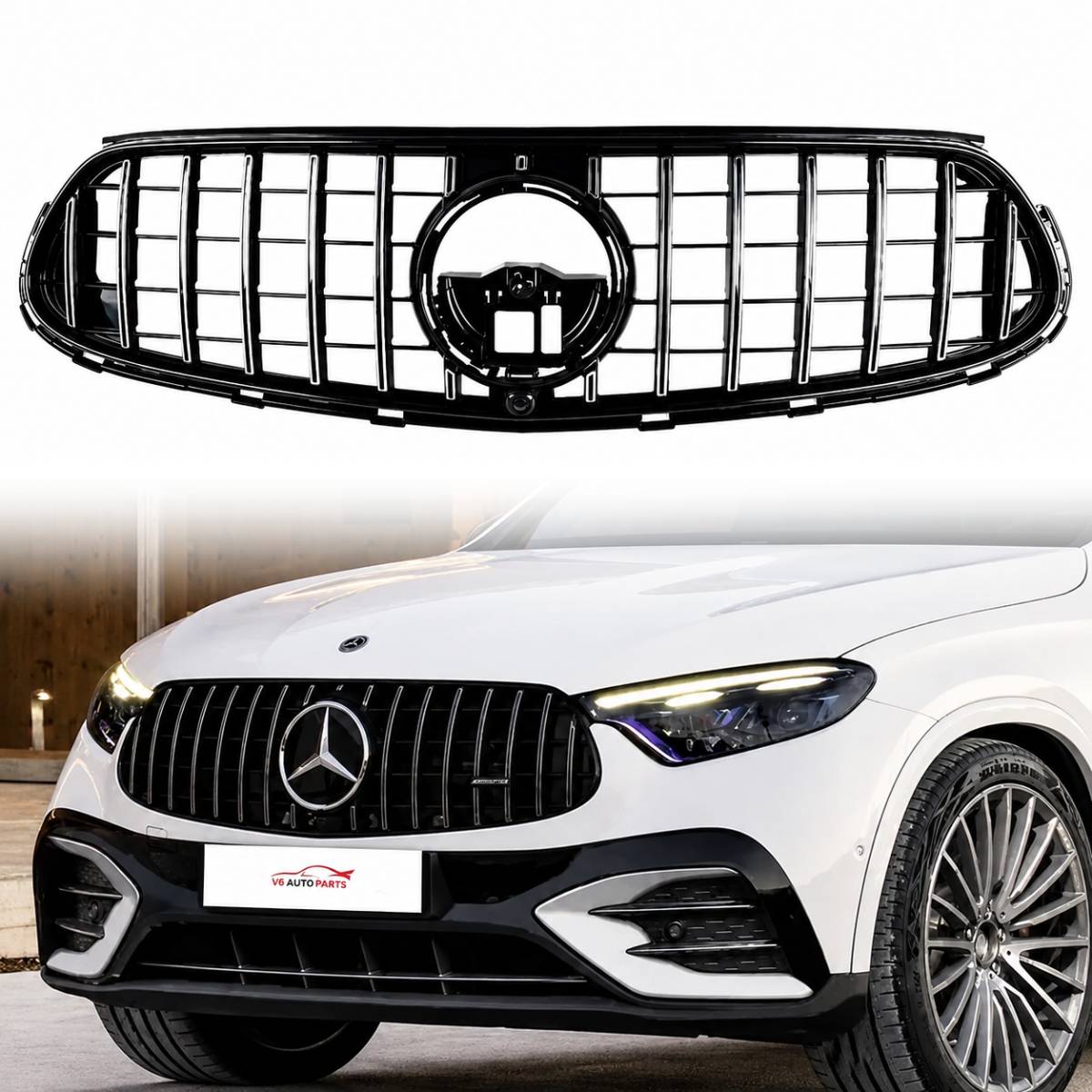 Front Radiator Chrome Panamericana AMG Line Grille – Fits Mercedes-Benz GLC-Class X254 & C254 (2023+)
