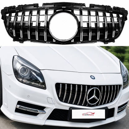 For Mercedes SLK-Class R172 GT-R Chrome Front Radiator Grille (2011–2016 SLK250, SLK55 AMG, SLK300 Pre-Facelift)