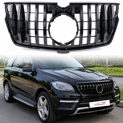 For Mercedes-Benz GL-Class X164 Front Bumper GT Panamericana Grille – Gloss Black (2009–2013)