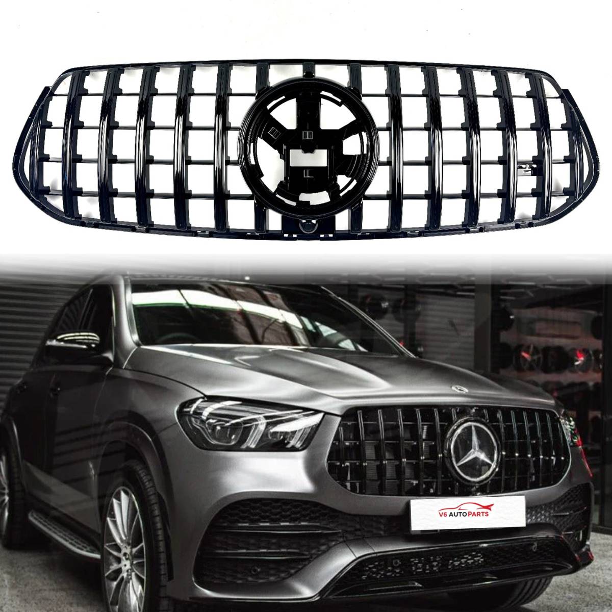 Front Bumper Black Panamericana GT Grille – Mercedes-Benz GLE-Class W167/V167 (2024 Onwards)