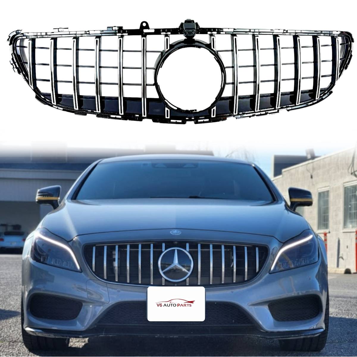 For Mercedes CLS W218 (2014‑2018) Front Radiator Grille – Panamericana AMG Style for CLS350