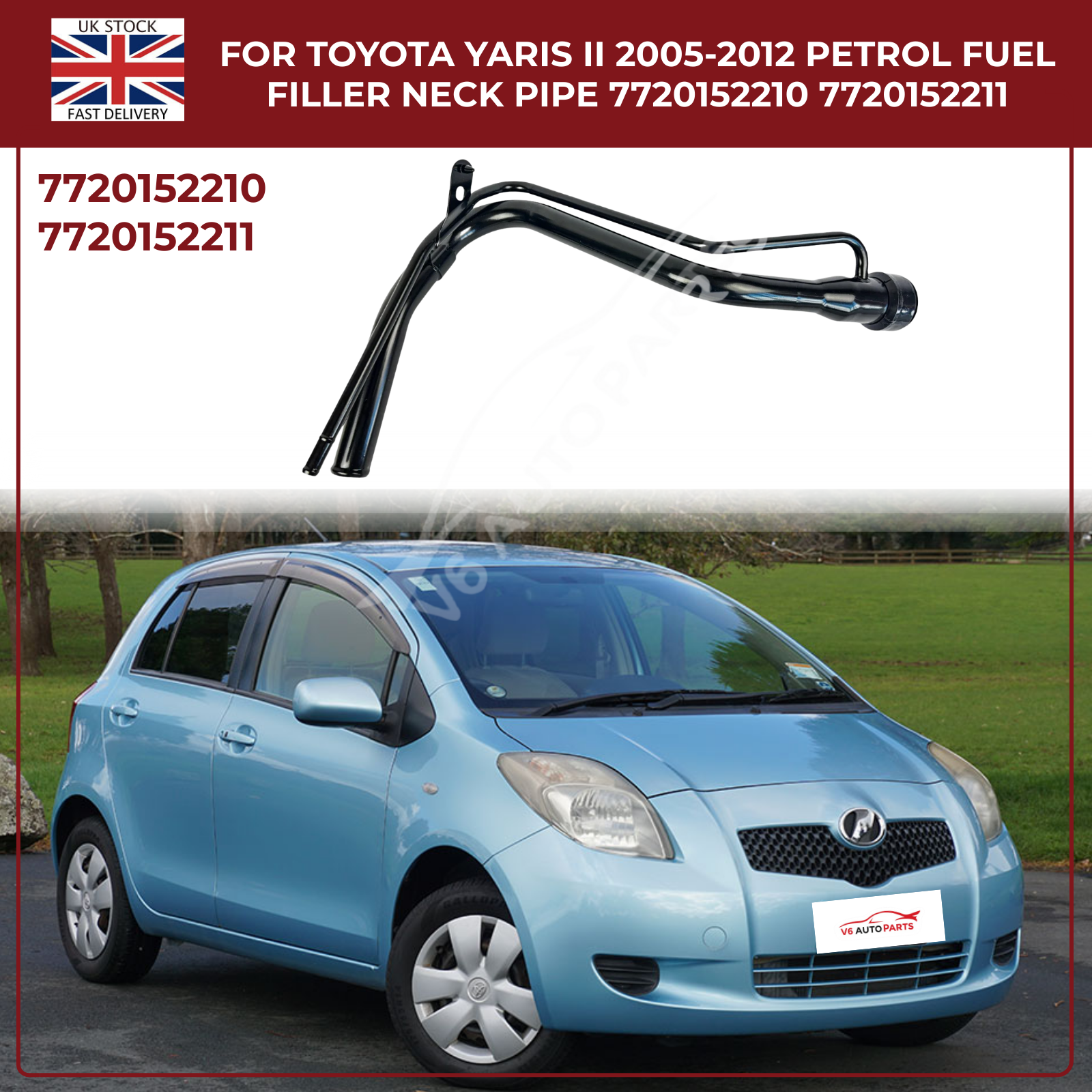 Fuel Tank Filler Neck Pipe For 2005 - 2011 Yaris Vitz/Vios Petrol 1.3 VVT-i 1.8