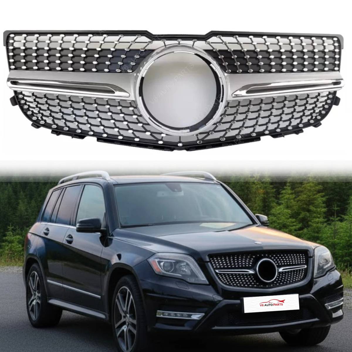 Frontstoßstangengrill für Mercedes GLK-Klasse 2008–2012 X204 im AMG-Look vor dem Facelift 