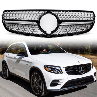 For Mercedes‑Benz GLC‑Class X253/Coupe Front Bumper Grille – Fits GLC400 & GLC450 (2015–2019 AMG Style Upgrade)