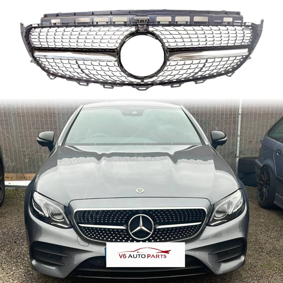 Frontstoßstangengrill für 2016–2020 Mercedes Benz E-Klasse W213 C238 E220 43 Diamond 