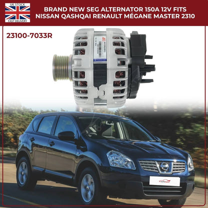 Alternator 23100‑7033R 12V 150A – Renault Master MK3, Vauxhall Movano B MK2, Nissan NV400