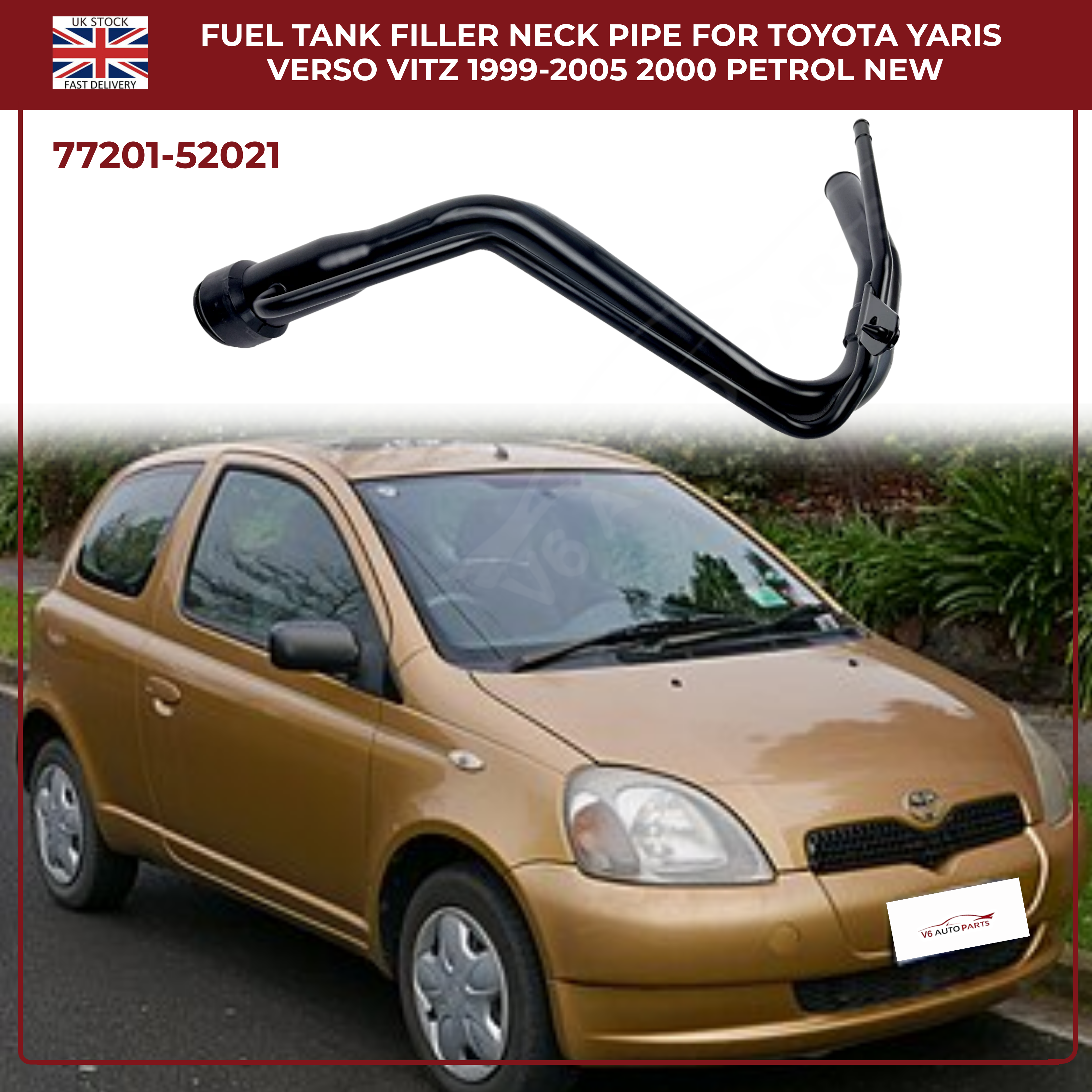 Fuel Tank Filler Neck Pipe For Toyota Yaris Vitz 1999 - 2005 1.0,1.3,1.5 Petrol