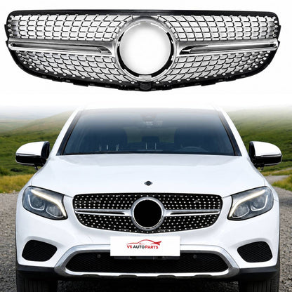 Frontstoßstangengrill für Mercedes 2015–2019 GLC-Klasse X253 GLC300 GLC350 Diamond 