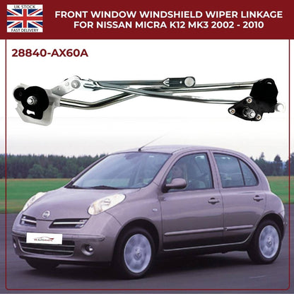 Nissan Micra K12 Front Windscreen Wiper Motor Linkage (2003–2010) – Direct Fit Replacement 28840‑AX60A