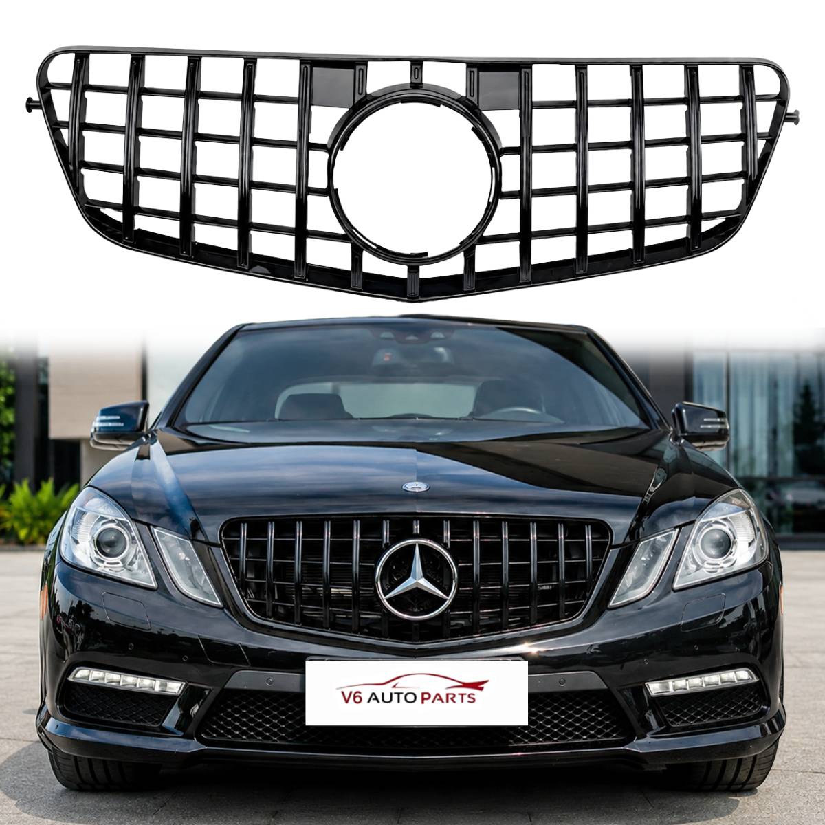 Schwarzer Kühlergrill für die vordere Stoßstange für 2009–2013 Benz E – Klasse S212 vor Facelift GT 