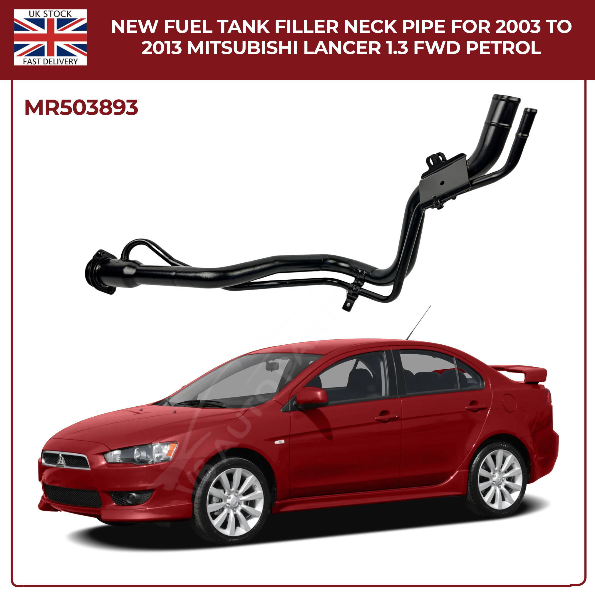 New Fuel Tank Filler Neck Pipe For 2003 To 2013 Mitsubishi Lancer 1.3 FWD Petrol