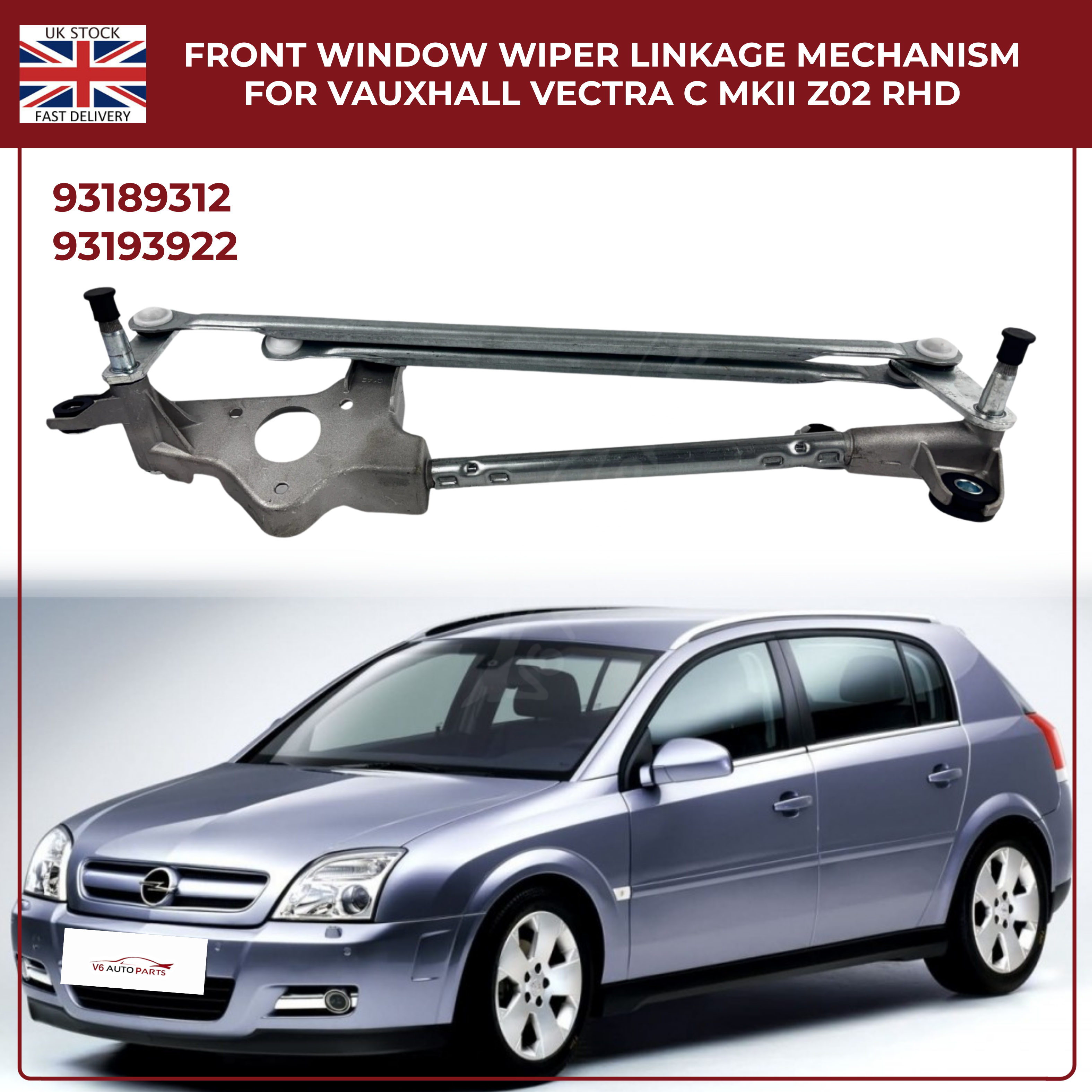 Front Window Wiper Linkage Mechanism For Vauxhall Vectra C MKII 2002 - 2008 RHD
